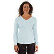 Arctic Blue XS Long Sleeve Solar Ladies' V-Neck - Vapor Apparel