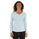 Arctic Blue XS Long Sleeve Solar Ladies' V-Neck - Vapor Apparel