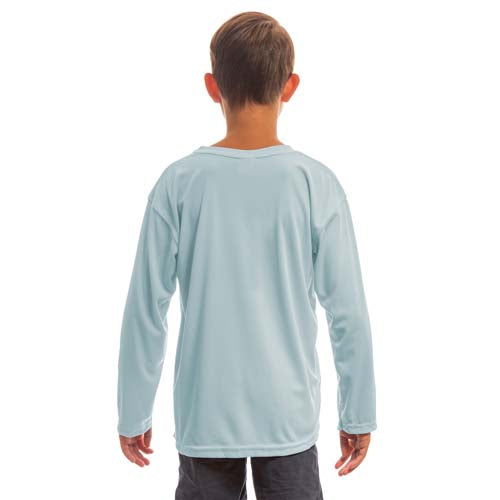 Arctic Blue S Long Sleeve Solar Youth T-Shirt - Vapor Apparel