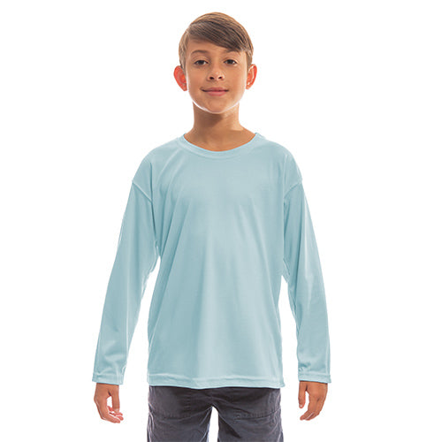 Arctic Blue S Long Sleeve Solar Youth T-Shirt - Vapor Apparel