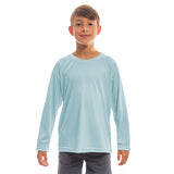Arctic Blue S Long Sleeve Solar Youth T-Shirt - Vapor Apparel
