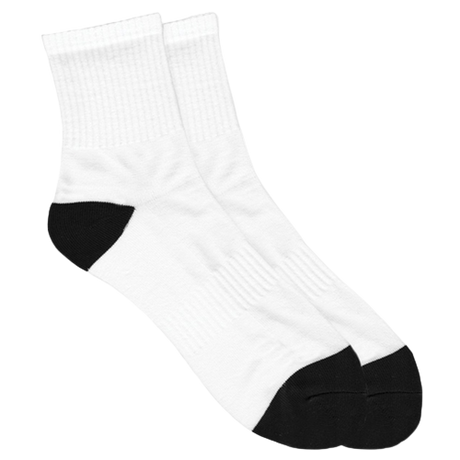 (Ladies 4-6) Short SubliSocks w/ Black Heel and Toe 3.5" Leg Length