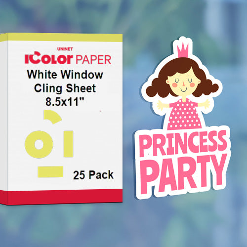 IColor White Window Cling Sheet 8 1/2 in x 11 in (216 x 279mm) (25ct) (DS)